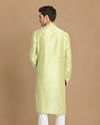 alt message - Manyavar Men Light Green Kurta Pajama With Minimal Work image number 2